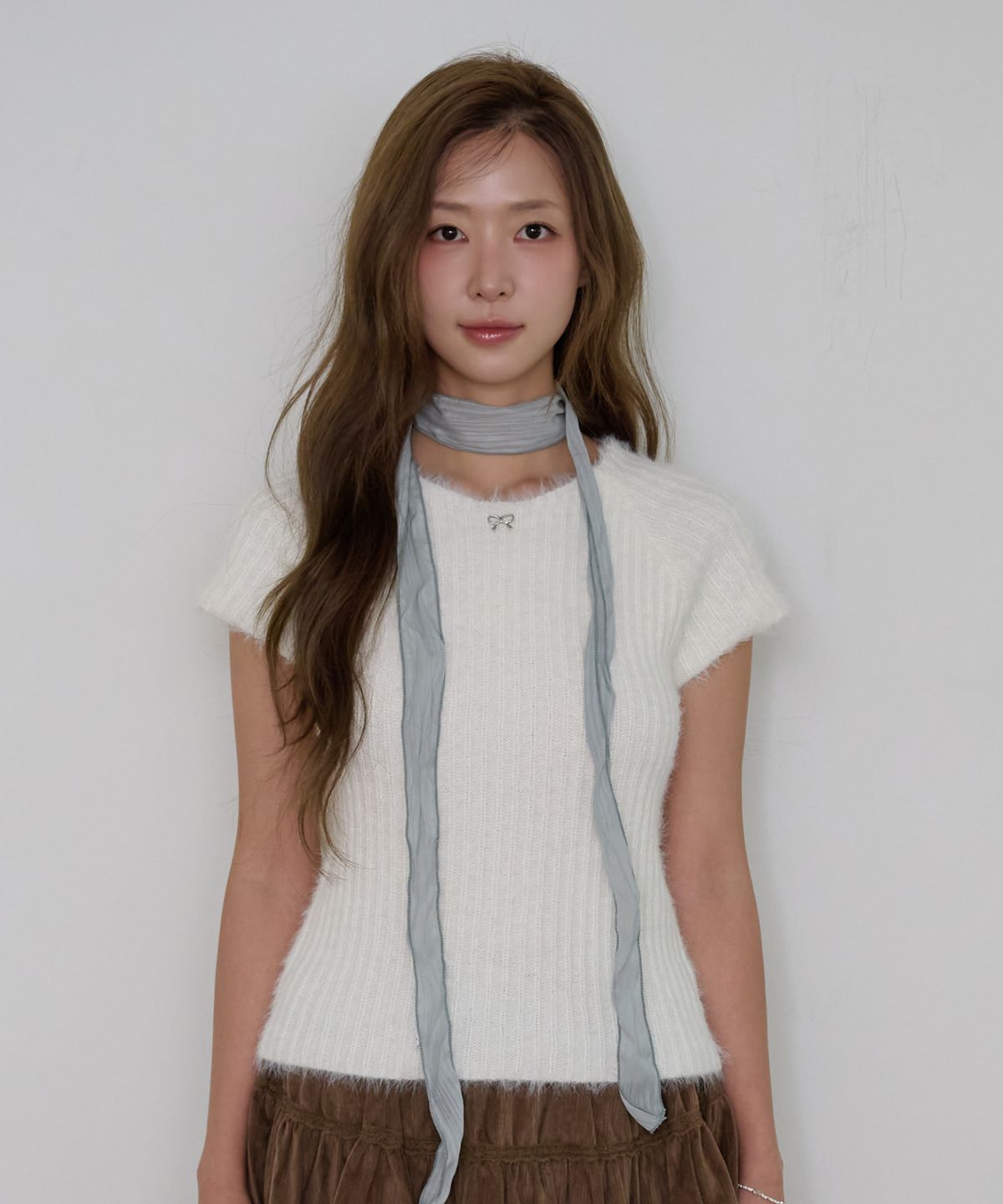 핑크파인애플(PINKPINEAPPLE) WHISPER RIB HALF KNIT_IVORY