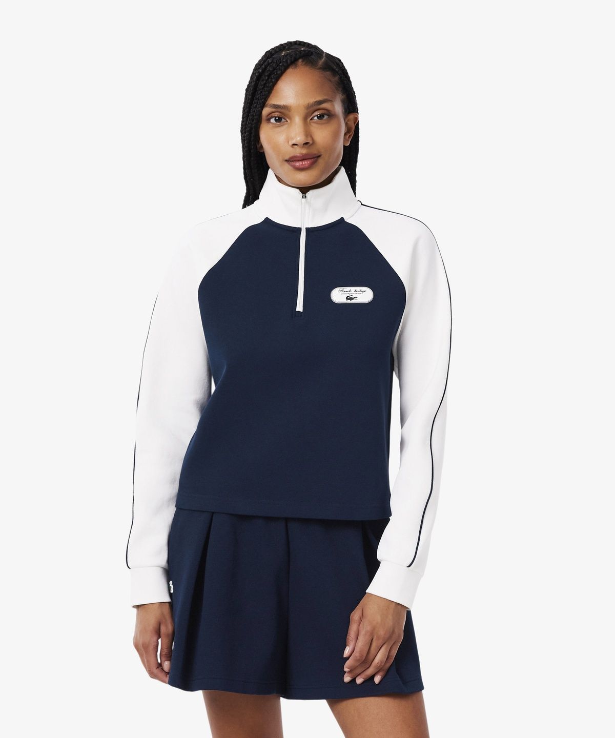 라코스테(LACOSTE) 여성 테니스 헤리티지 반집업 스웻셔츠 SF6812-56N HHW