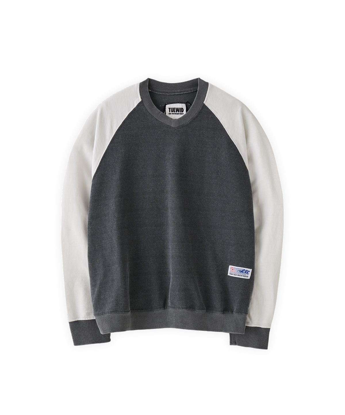 투위드(TUEWID) Classic Unused but Used V Neck Sweatshirts charcoal black