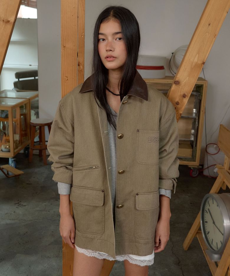 Cotton Work Jacket MU2678JK801M_DARK BEIGE