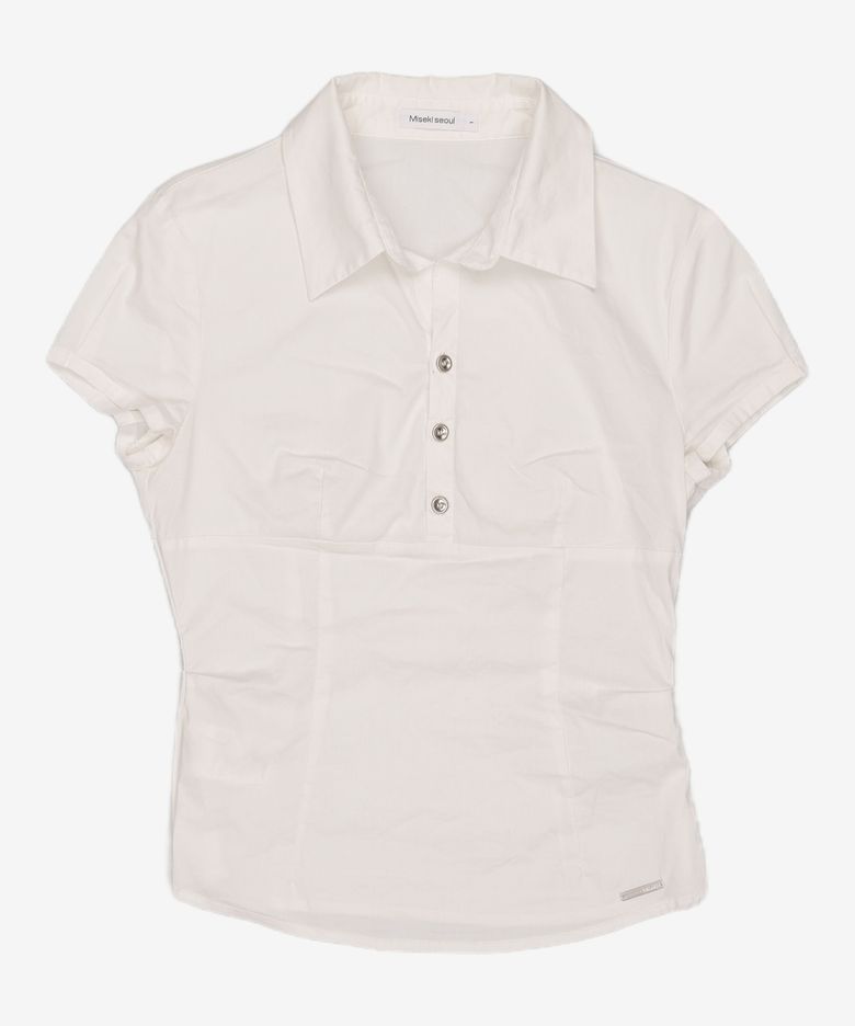 Fitted cap sleeves shirts WHITE 1