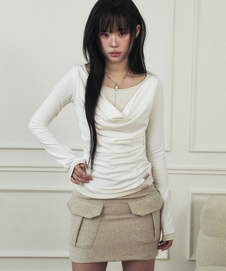 Tori Winter Draping Layered Top White
