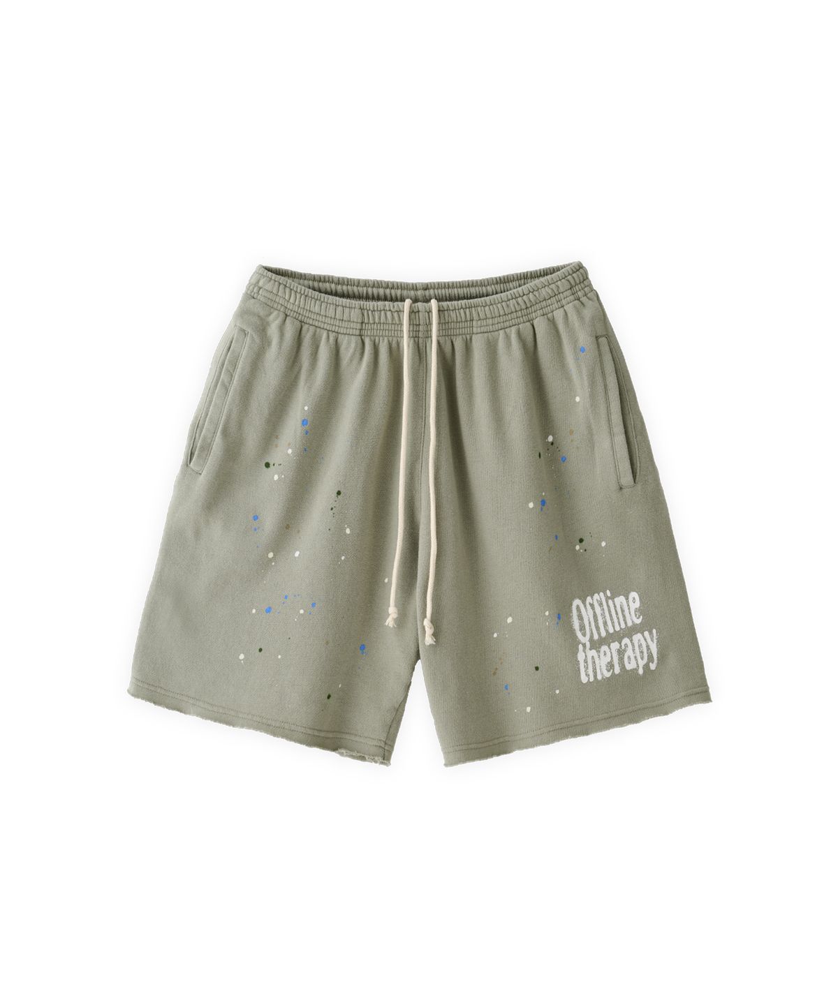 투위드(TUEWID) Tuewid relaxed light-fleece sweatshorts in sage green offline therapy