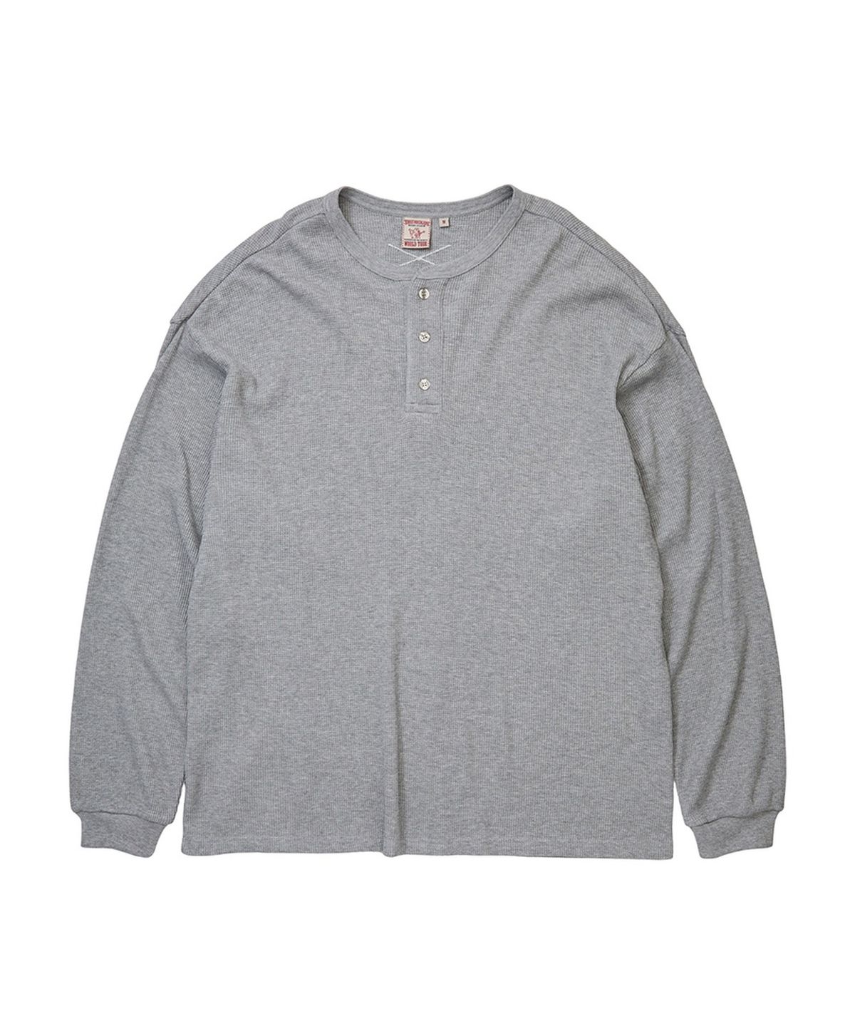 트루릴리젼(TRUERELIGION) Waffle Henley Long Sleeve - MELANGE GREY