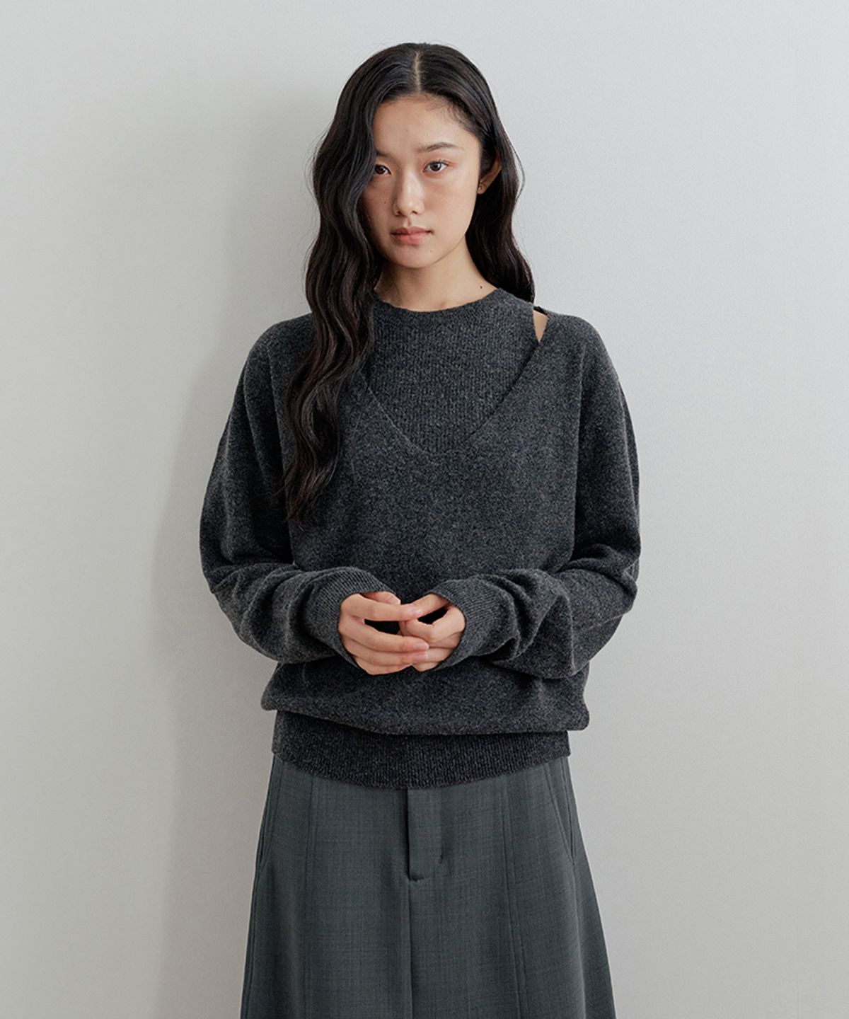 비올셋(BE ALL SET) Merino Wool Knit Set_Charcoal