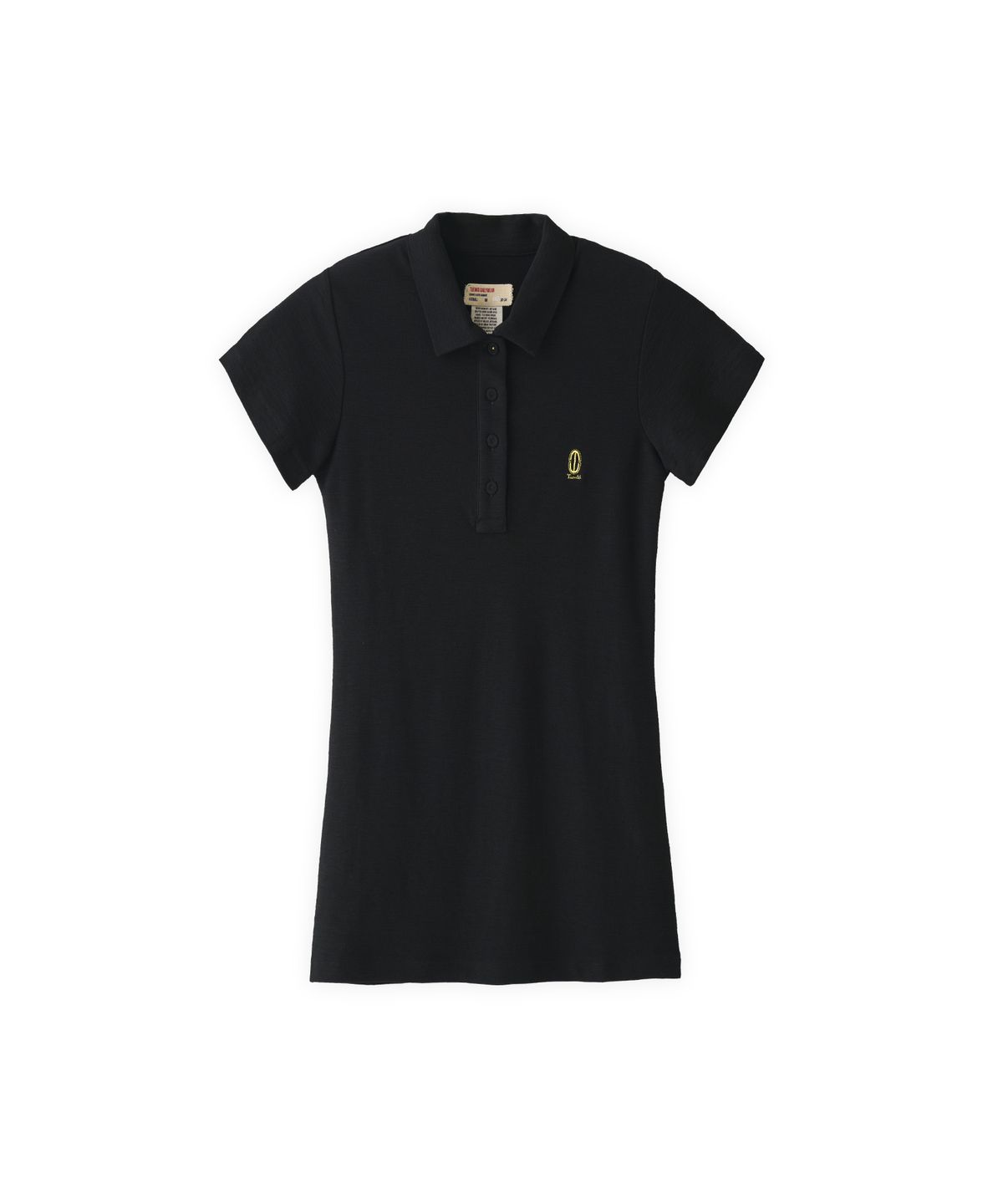 투위드(TUEWID) Cotton button down pique polo mini dress black