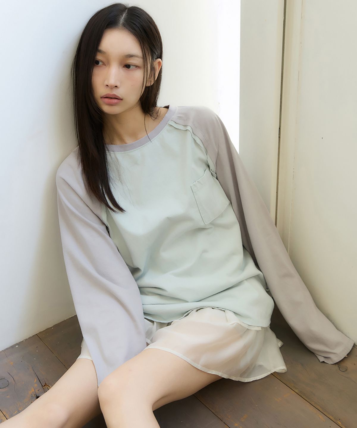 렌세(RENSE) Washed Raglan T-Shirt Mint