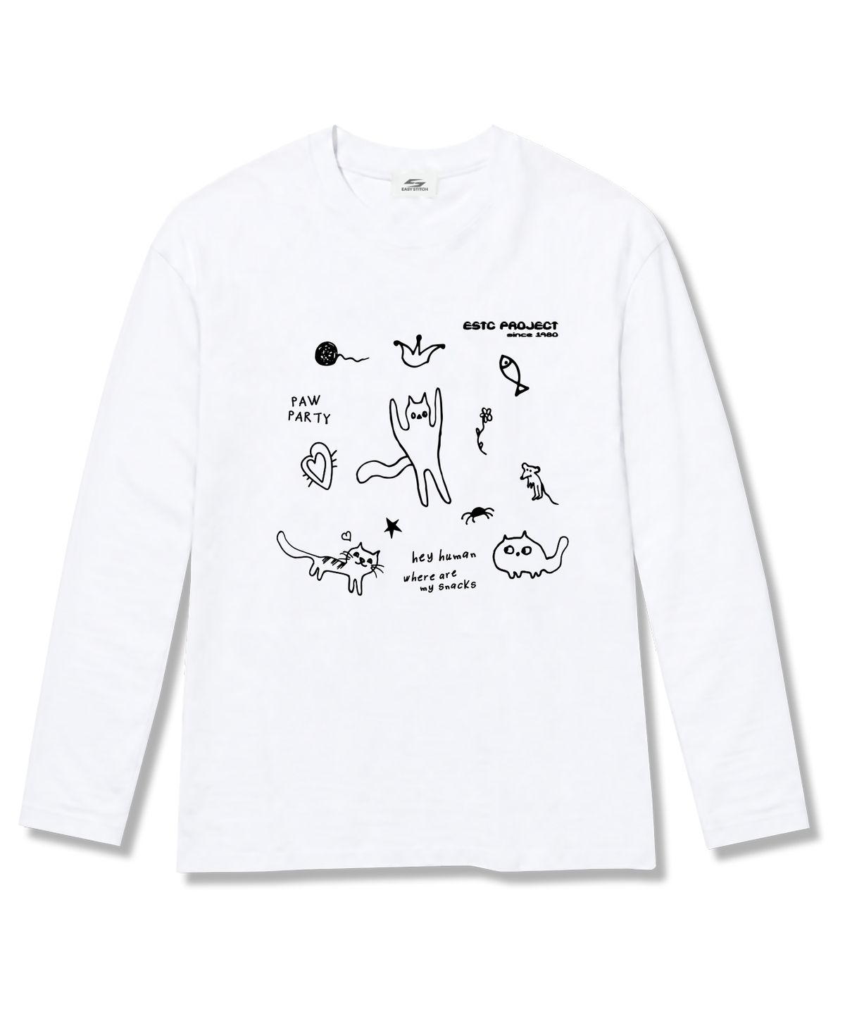 이지스티치(EASY STITCH) 헤이휴먼 오버핏 롱슬리브 티셔츠 3COLOR