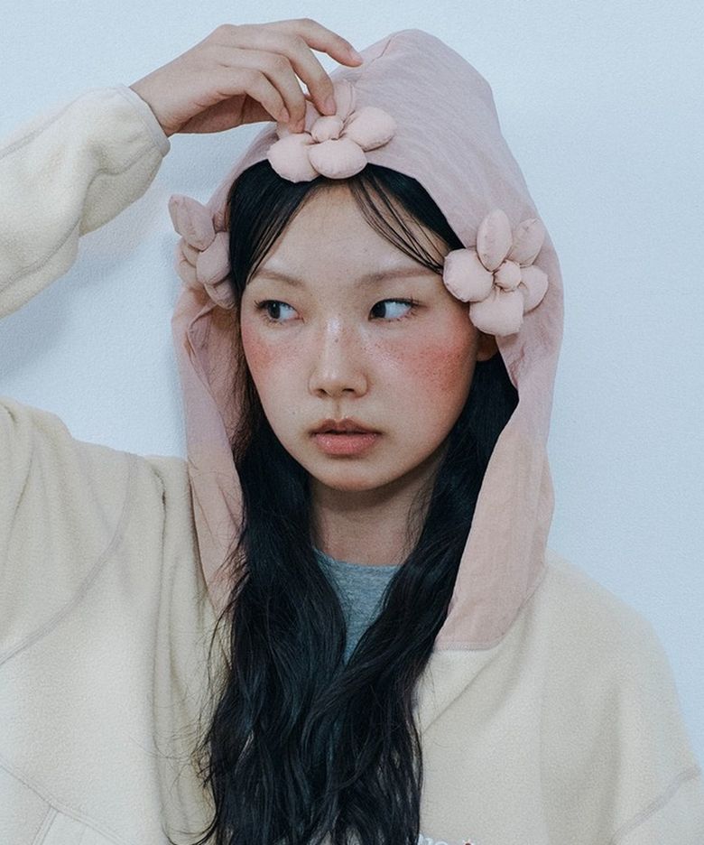 3-Flower Fleece beige