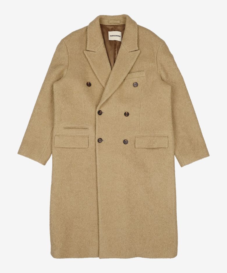 키드 모헤어 부클 더블 코트 BEIGE L