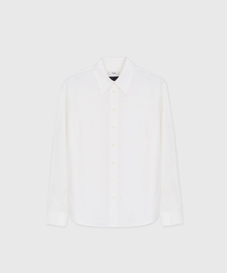 SOLID COTTON POPLIN BOY SHIRT WHITE