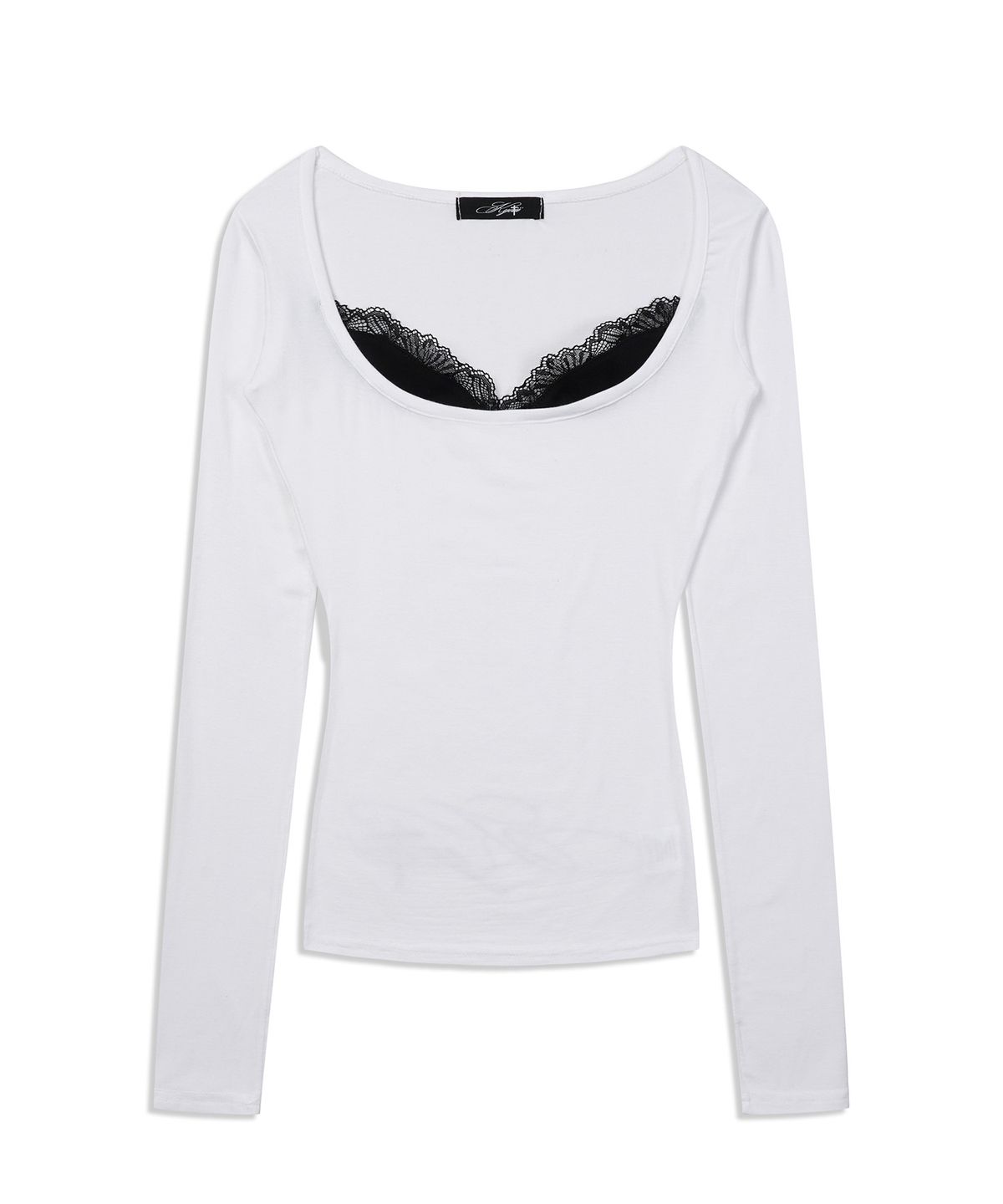 쿄이(KYOIII) LACE LONG SLEEVE TEE (WHITE)