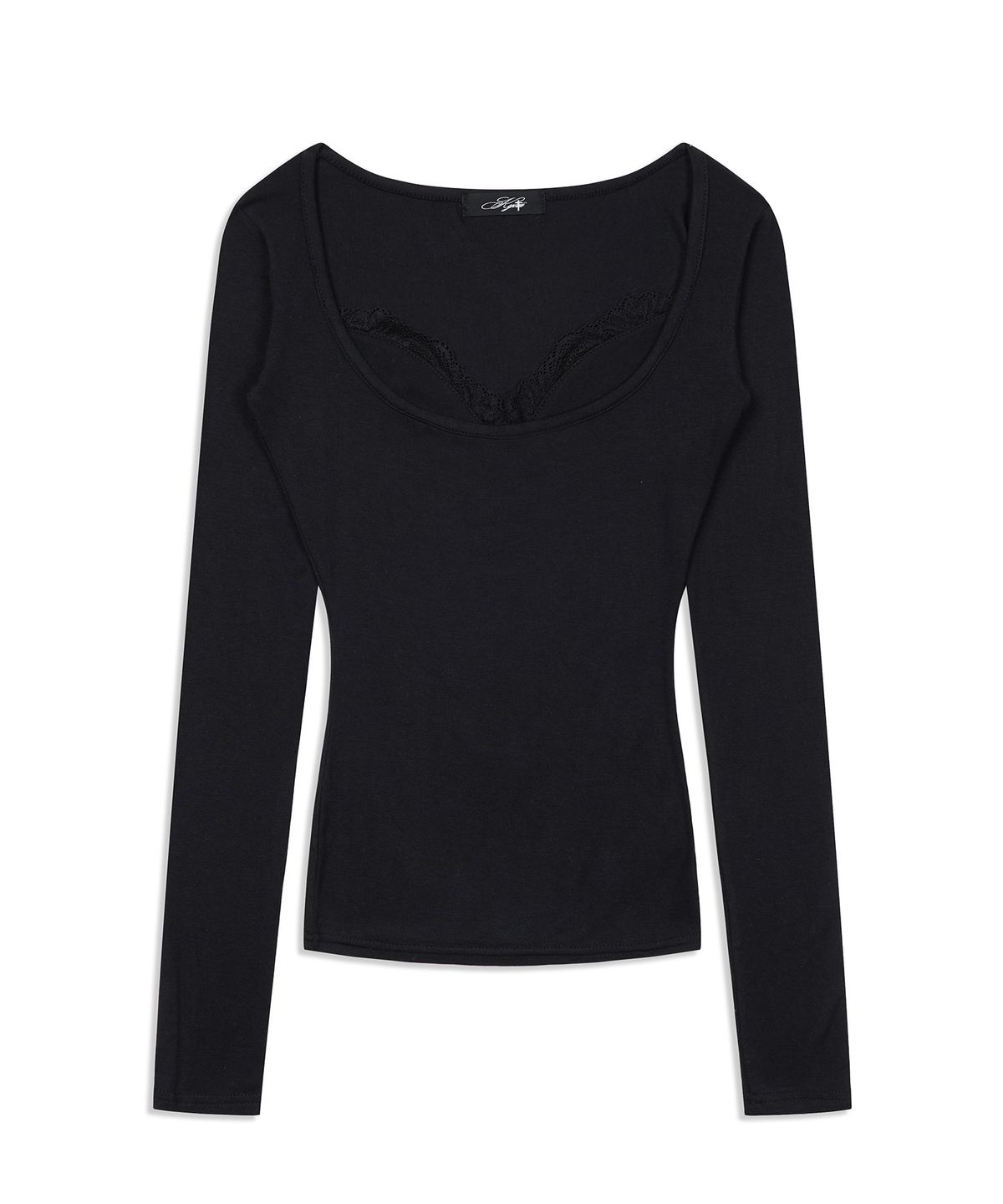 쿄이(KYOIII) LACE LONG SLEEVE TEE (BLACK)