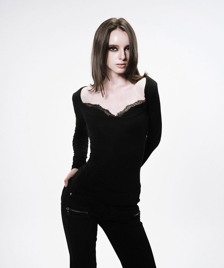 LACE LONG SLEEVE TEE (BLACK)
