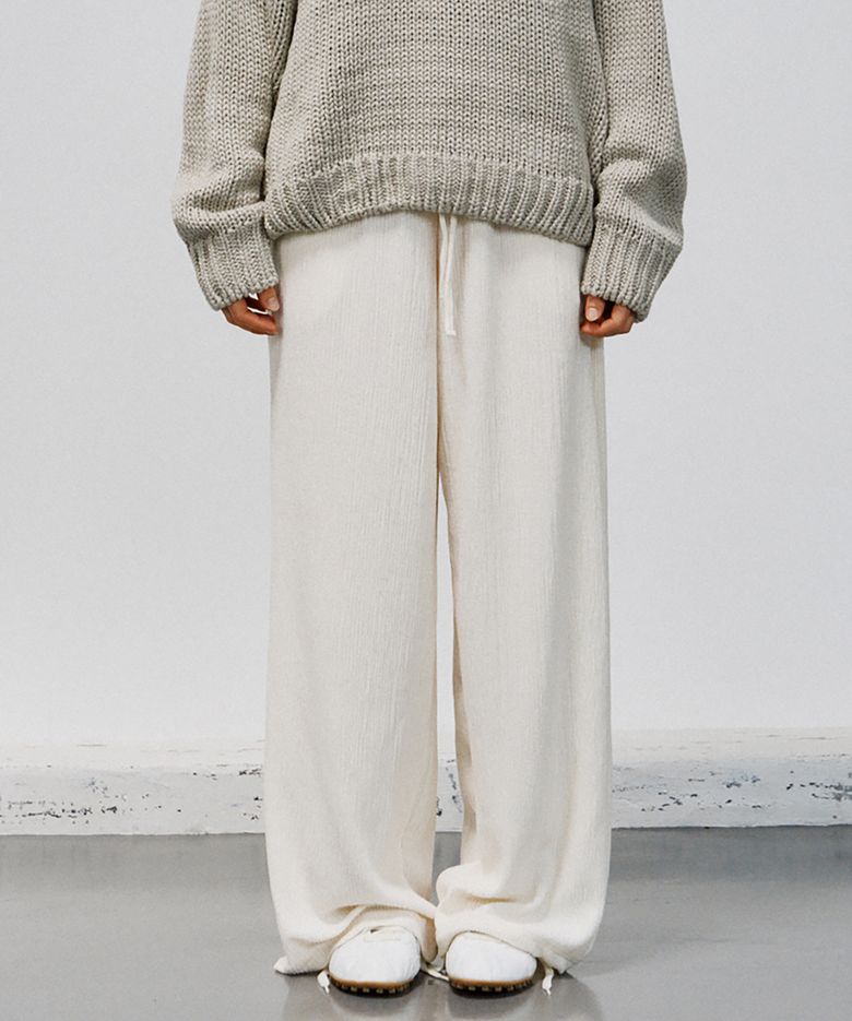 PT014 Jacquard Textured Pants (Cream)