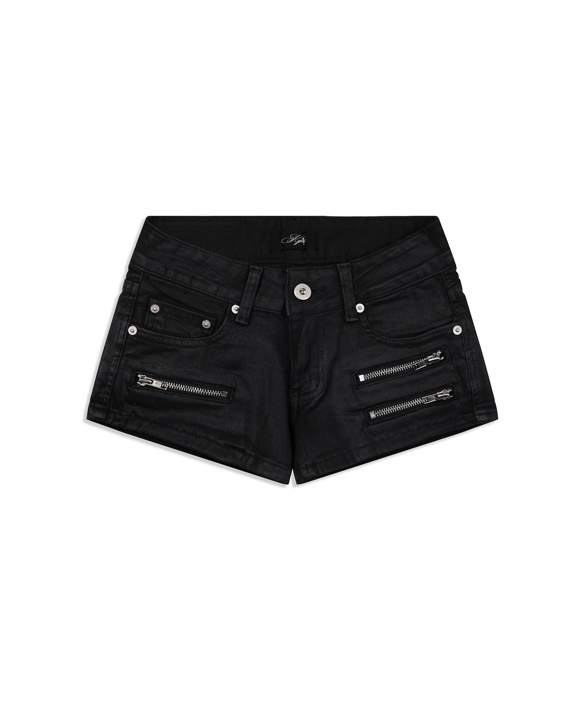 쿄이(KYOIII) TRIPLE ZIP FOIL SHORTS (BLACK)