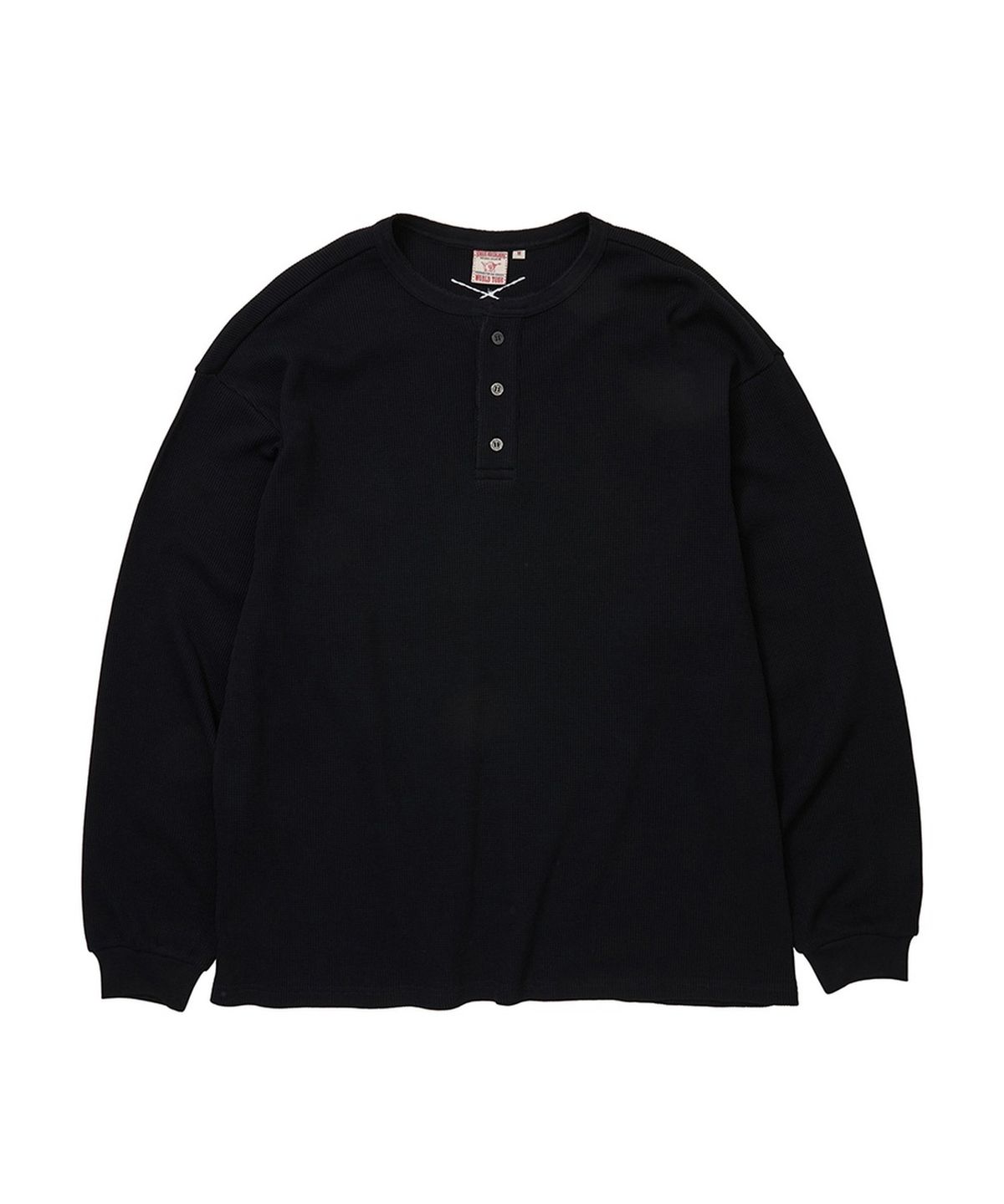 트루릴리젼(TRUERELIGION) Waffle Henley Long Sleeve - BLACK
