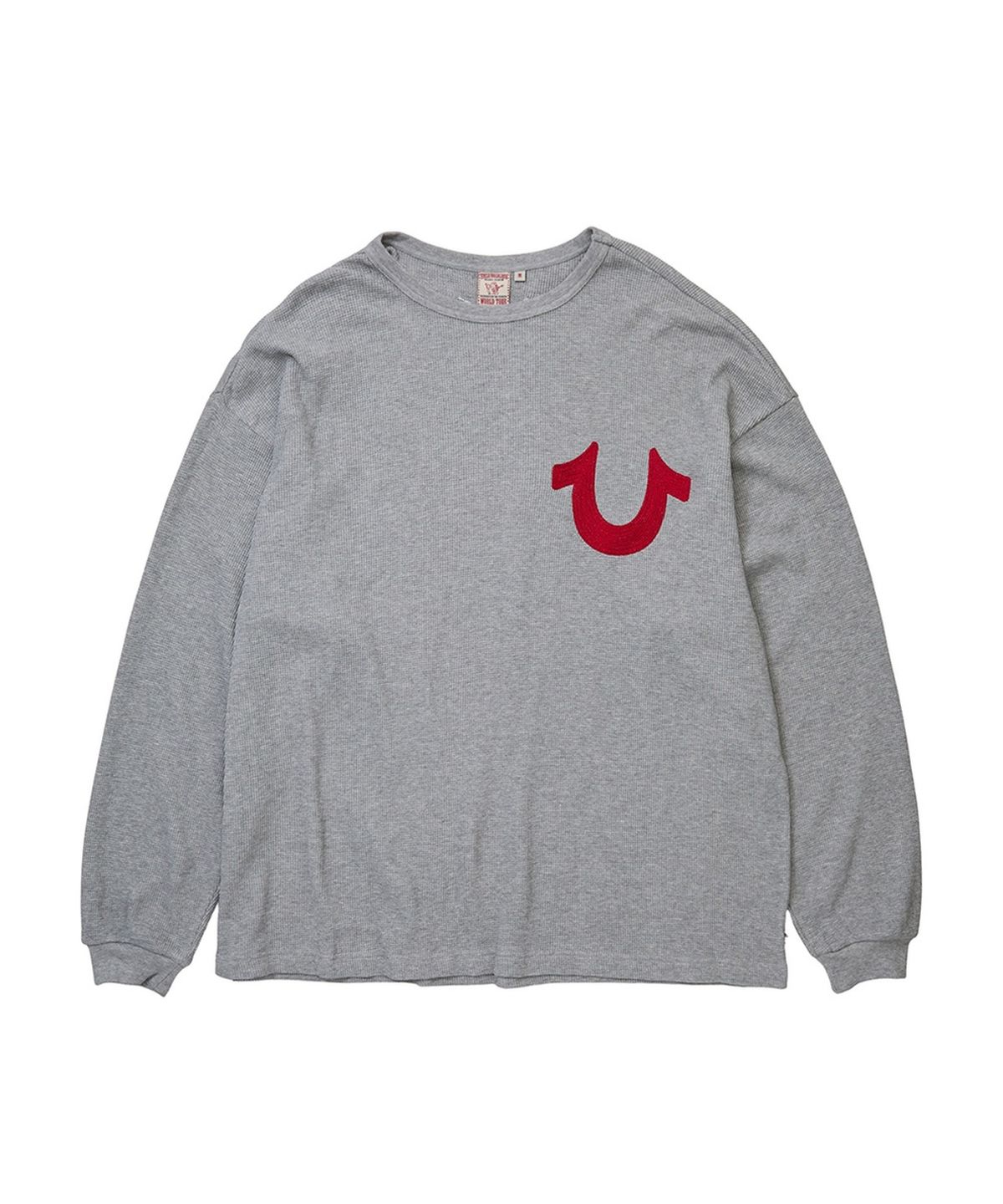 트루릴리젼(TRUERELIGION) Big Horseshoe Waffle Long Sleeve - MELANGE GREY
