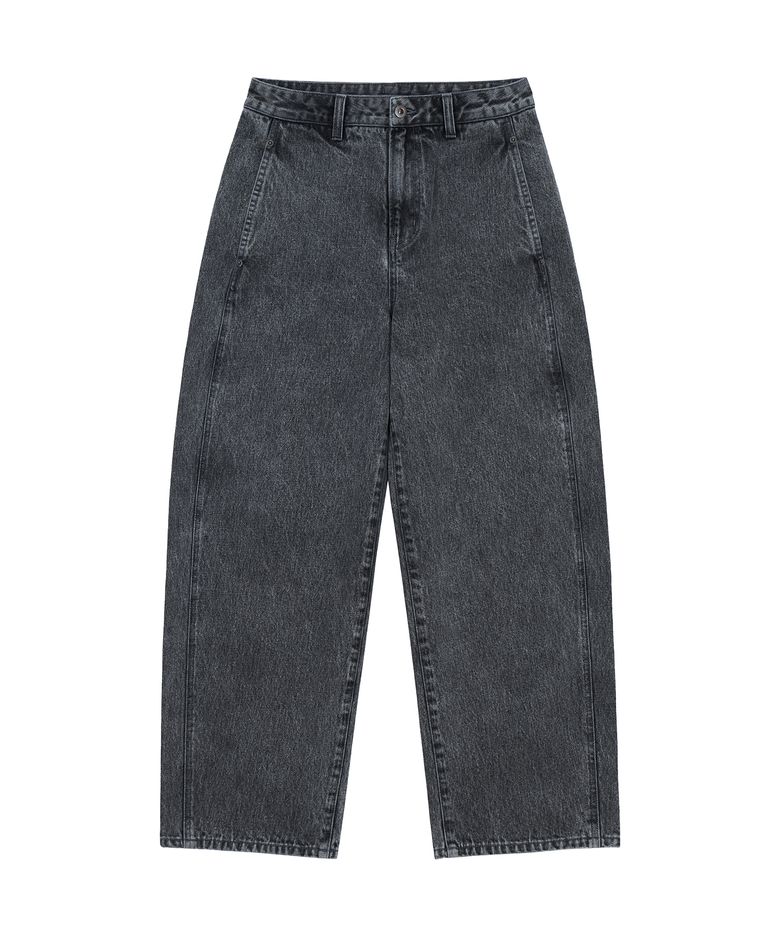 아쿠스 7801 커브드 배럴 그레이 데님팬츠