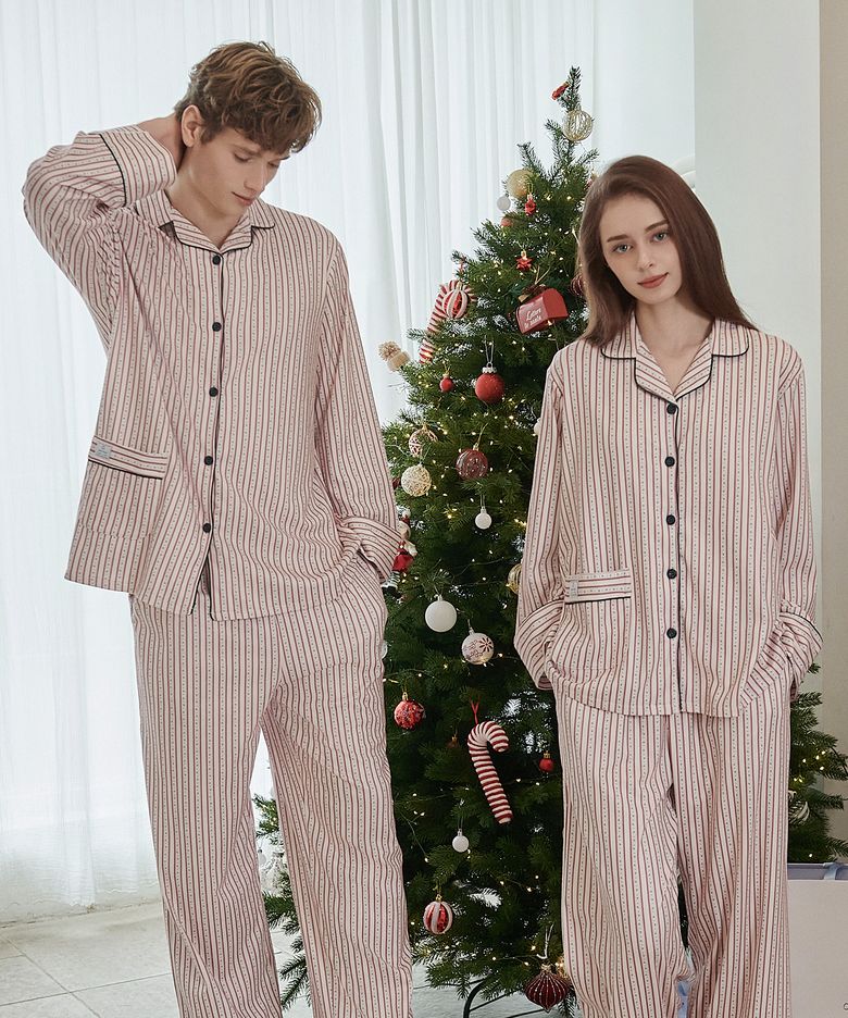 [2PACK] 노엘 피치기모 긴팔 잠옷 세트