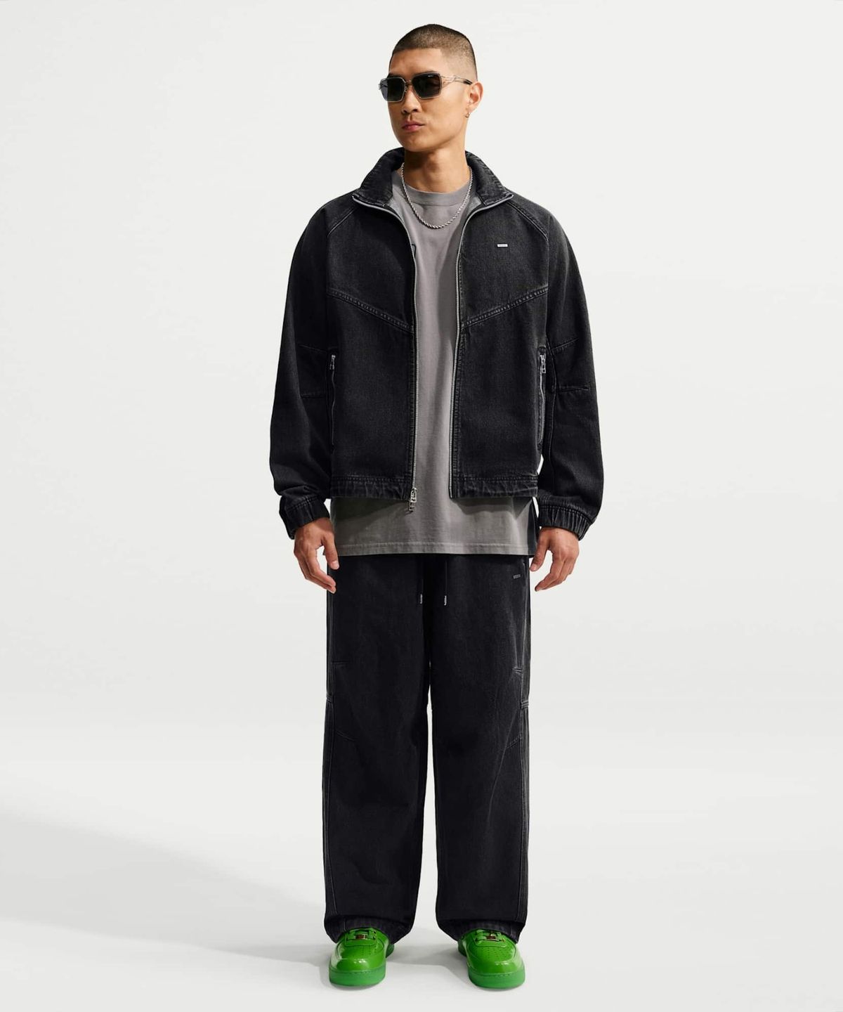 나이키(NIKE) 스포츠웨어 데님 트랙 팬츠 M - 블랙:아이스 실버 / IQ5916-010