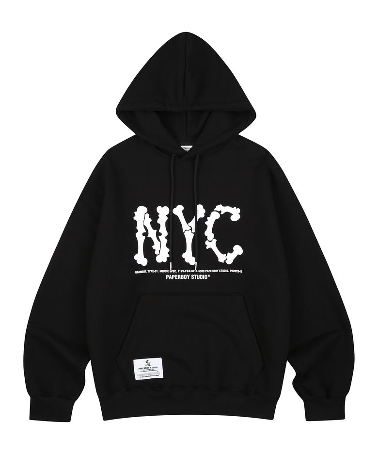 NYC 스켈레톤 후디-블랙