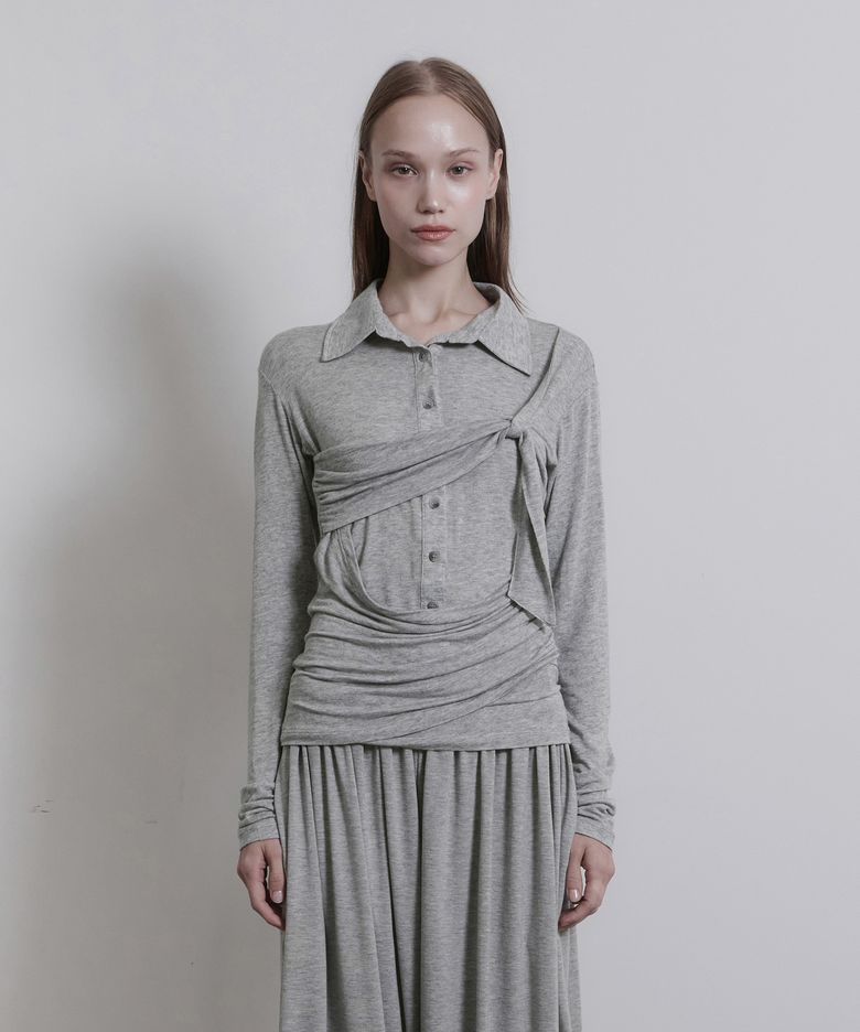 KNOT VEIL TOP [MELANGE GRAY]