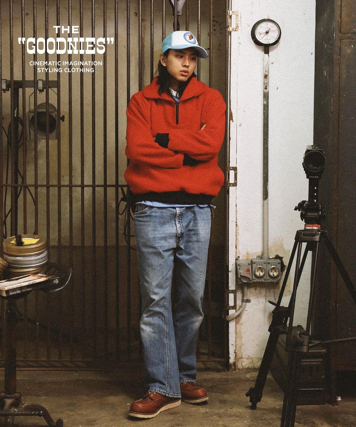 굿니스(GOODNIES) Beautiful Life. Fleece Half-Zip. Deep Red