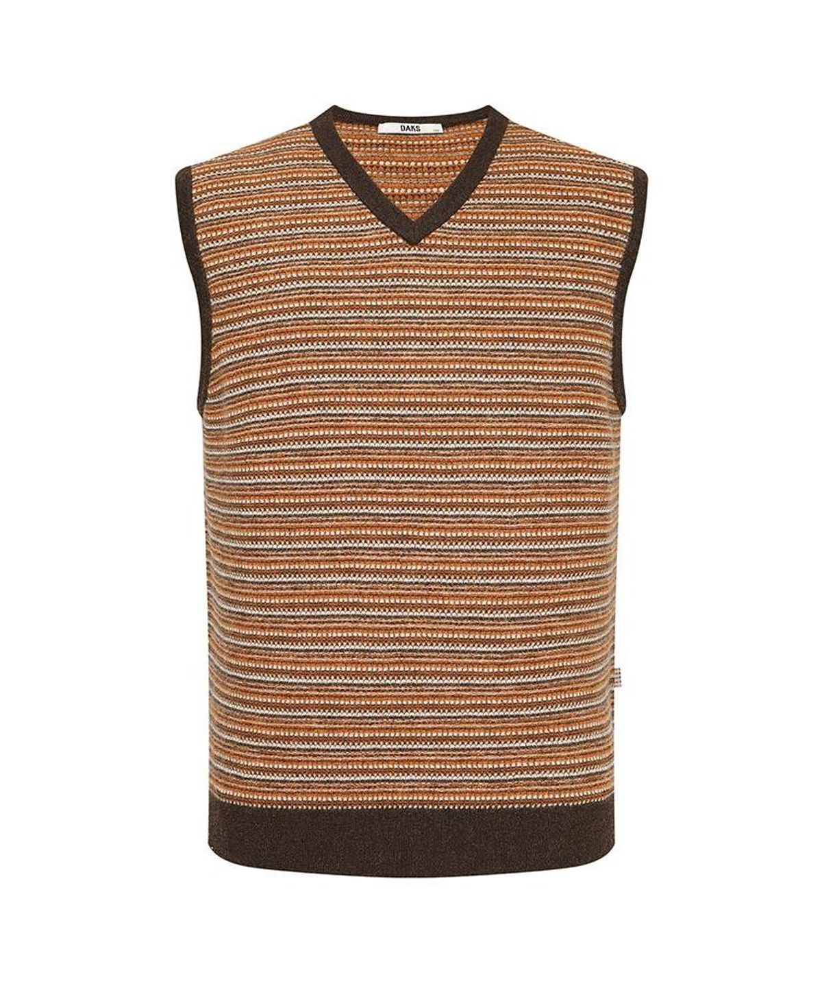닥스셔츠(DAKS SHIRTS) 울100 멀티컬러 베스트 레귤러핏 브라운_DMW1SWVE104W1