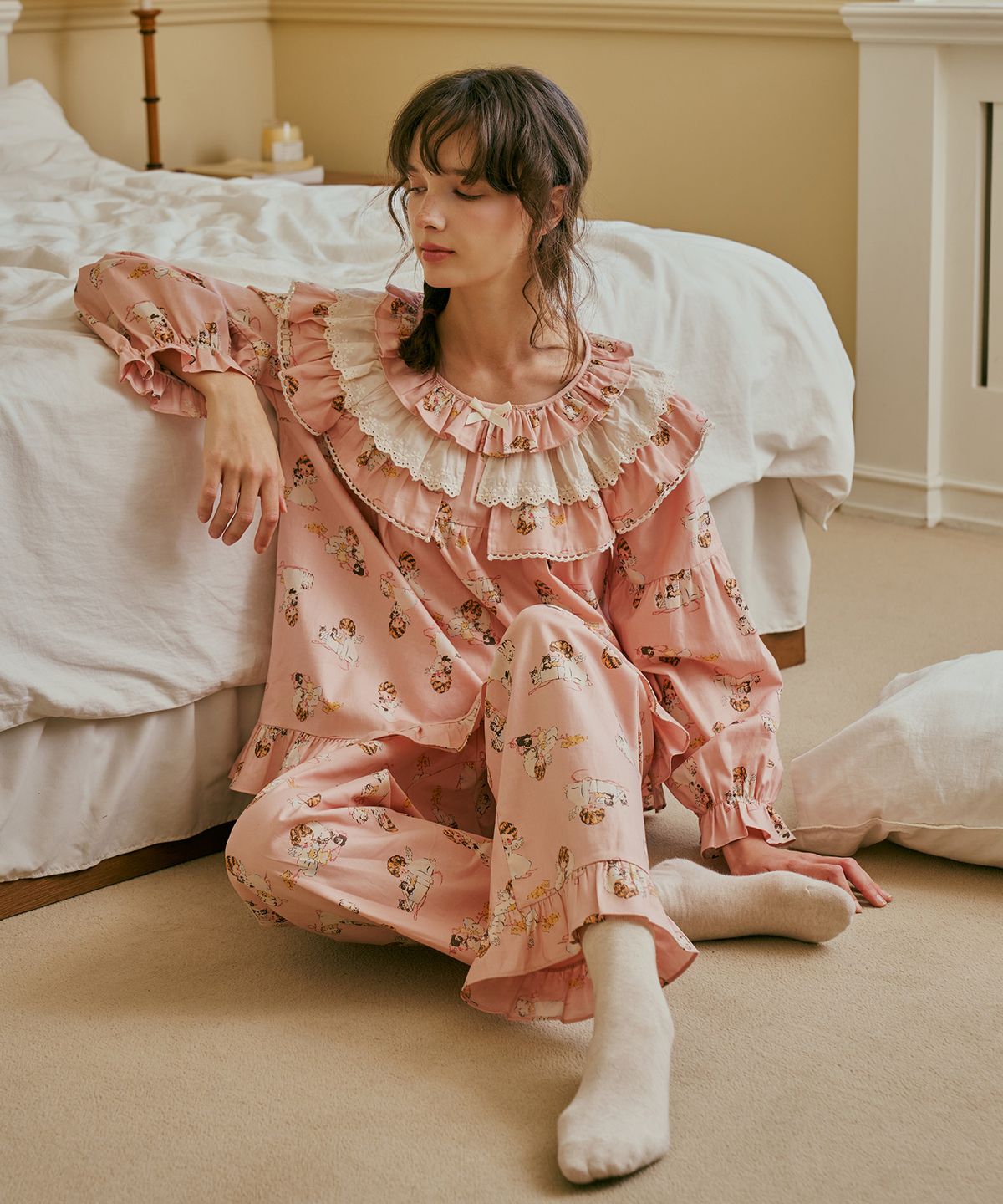울랄라파자마(ULLALA PAJAMAS) 베베엔젤 긴팔 투피스 인디핑크 (30수)