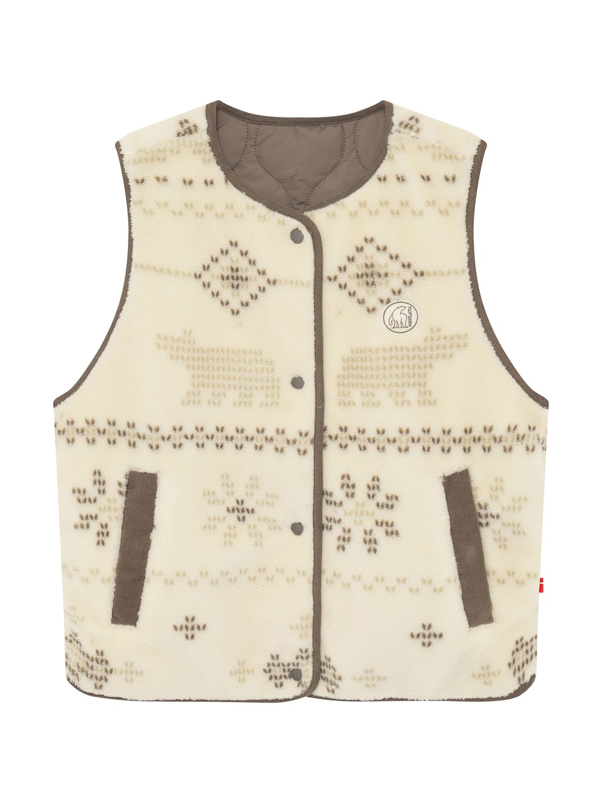 노르디스크(NORDISK) 휘게 노르딕패턴 플리스 베스트 (Reversible) - W_Beige_OWW26601E2