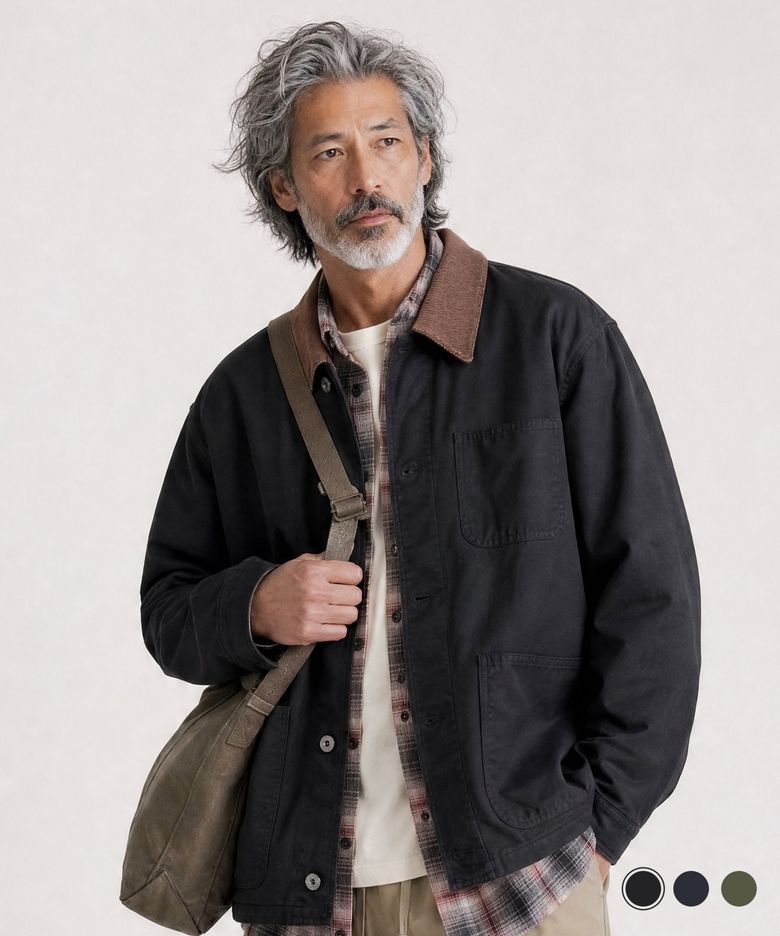 야든 커버올 자켓 블랙 JUOT1578