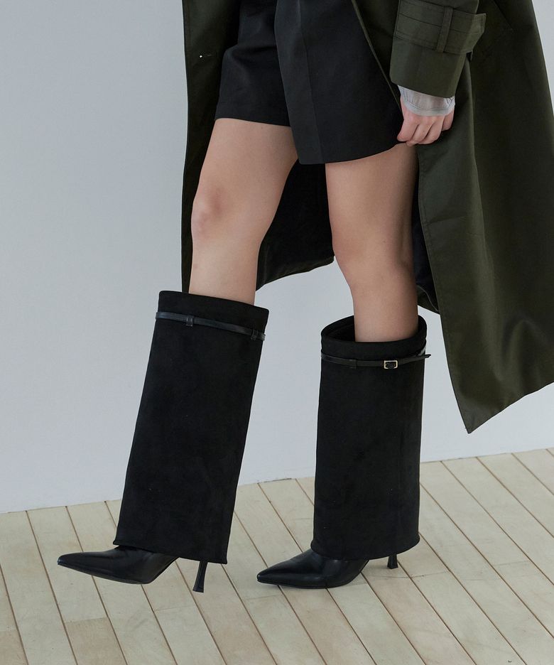 me023 sleek tall belt long boots 슬릭 벨트 롱부츠 8cm