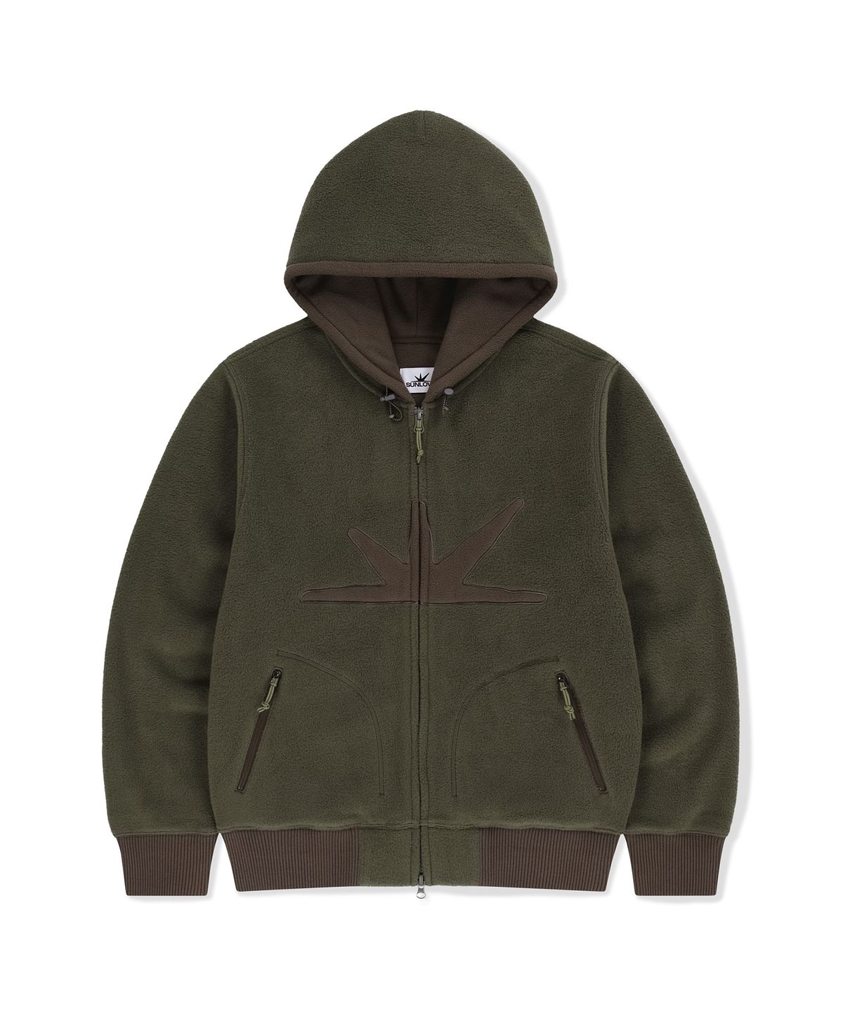썬러브투어(SUNLOVETOUR) Daybreak Fleece Zip Up Hoodie Dark Olive