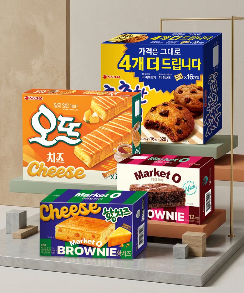 마켓오 브라우니 황치즈 12P 240g + 브라우니 12p +  촉촉한초코칩 16p + 오뜨 치즈 12p