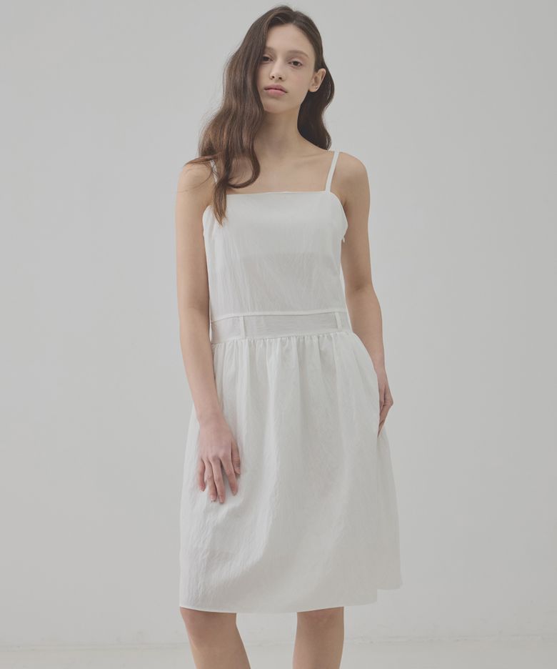 나일론스모크끈원피스(White)