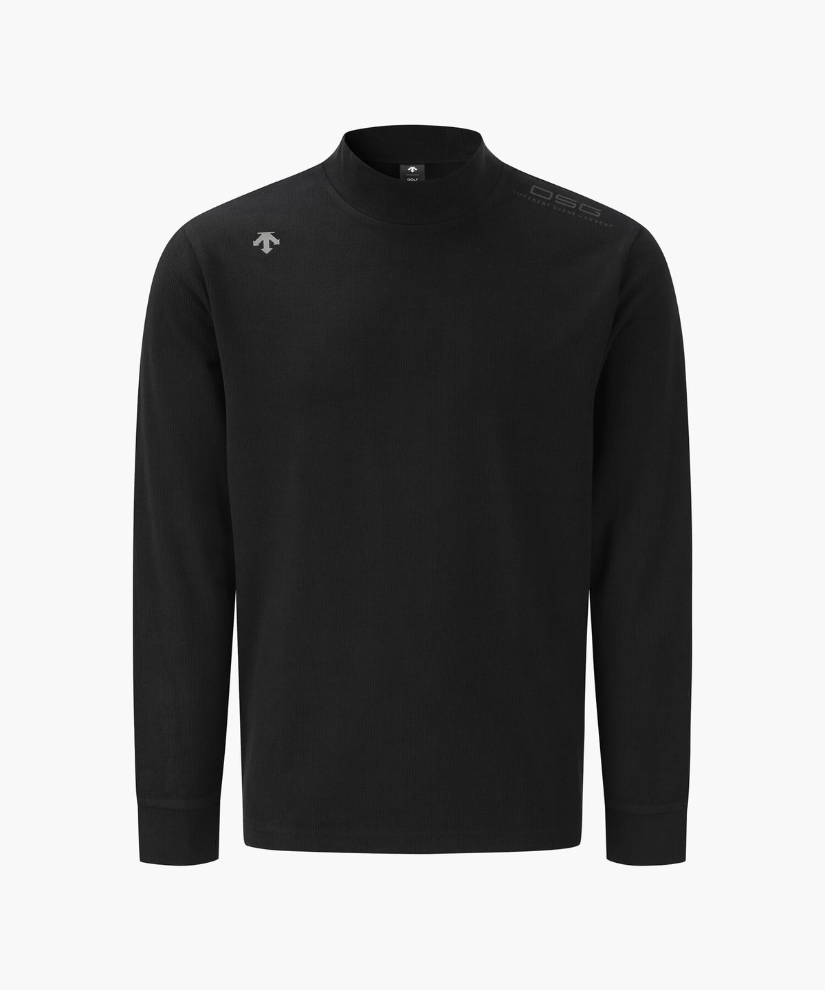 데상트 골프(DESCENTE GOLF) 남성 기모 반넥 긴팔 티셔츠 블랙 DR42MFTLO4