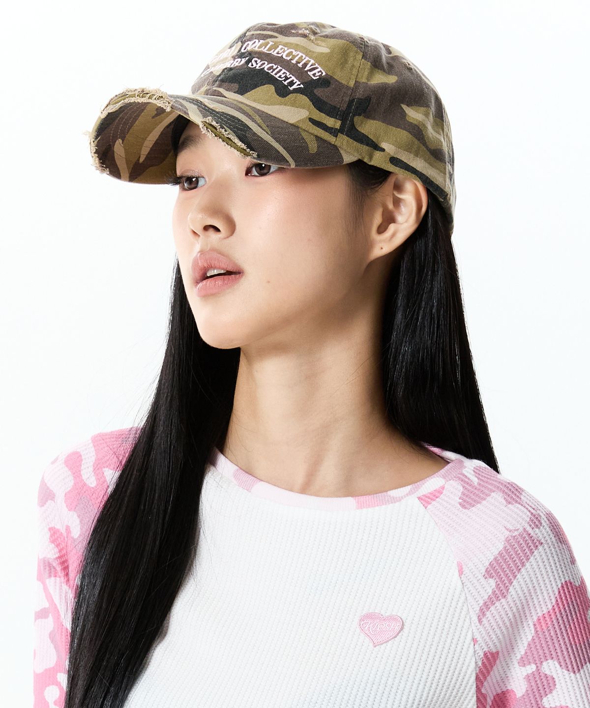 키르시(KIRSH) 워싱 디스트레스드 볼캡 [카키]