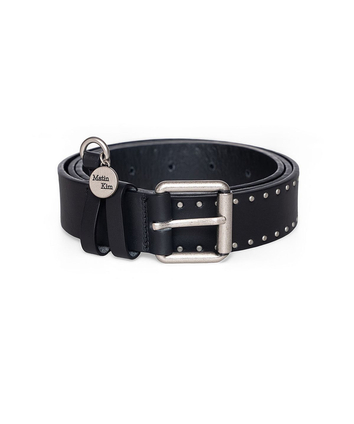 마뗑킴(MATIN KIM) MINI DOT STUD LEATHER BELT IN BLACK