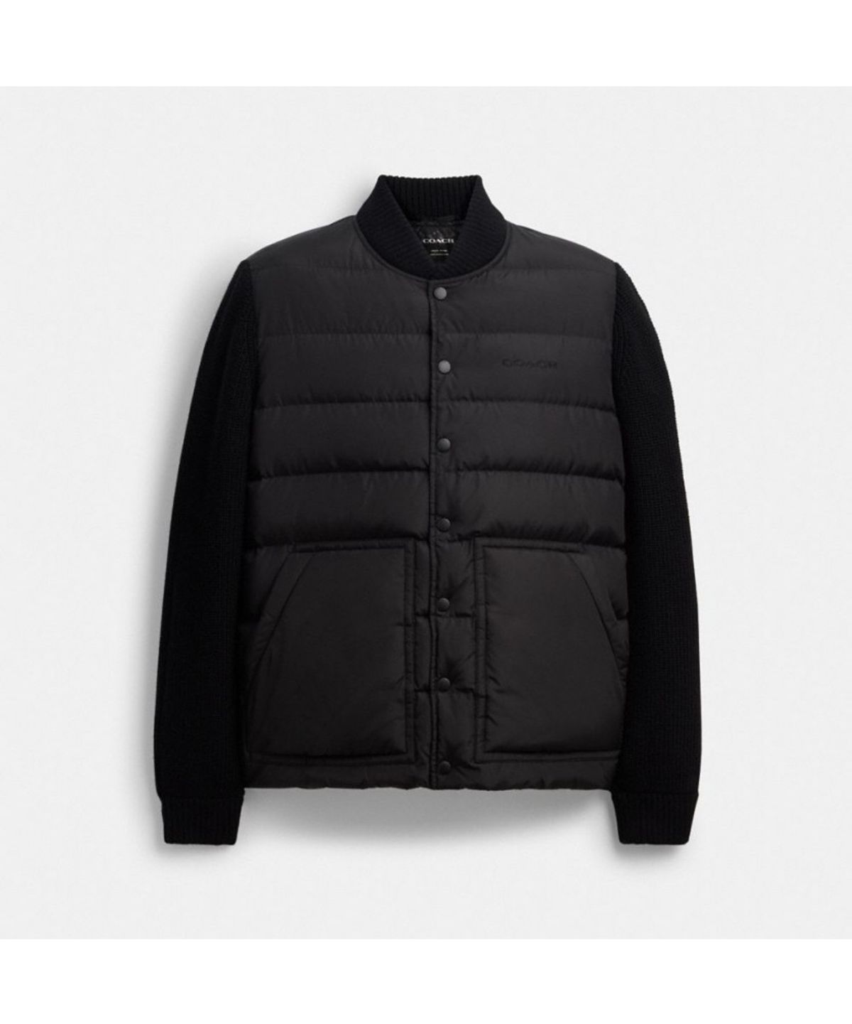 코치(COACH) 패디드 카디건 재킷 인 리사이클 폴리에스터 CBB60 BLK