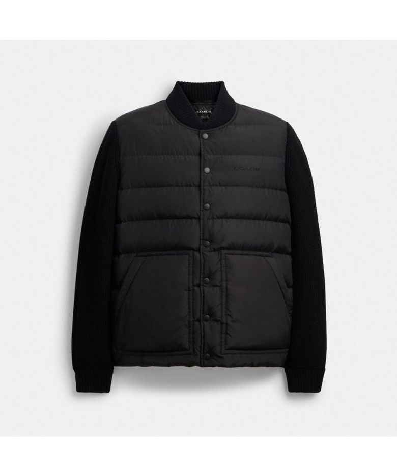 패디드 카디건 재킷 인 리사이클 폴리에스터 CBB60 BLK