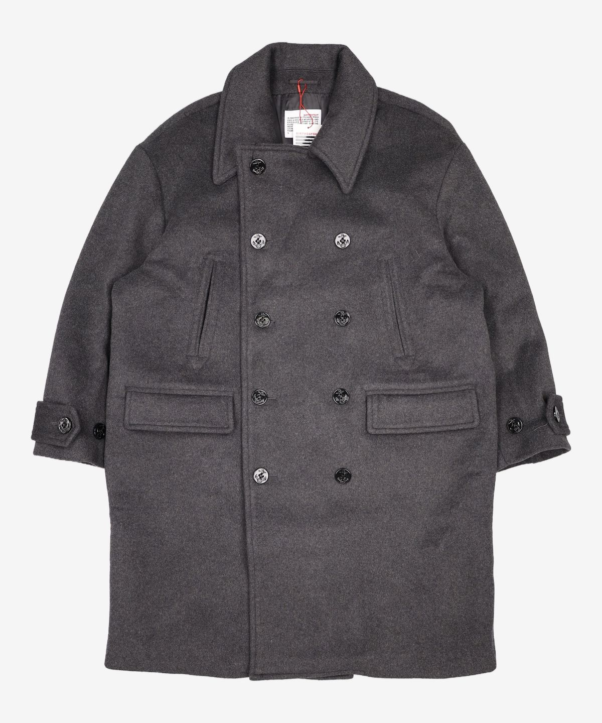 벌스데이수트(BIRTHDAYSUIT) OVERSIZED PEA COAT (CHARCOAL) L