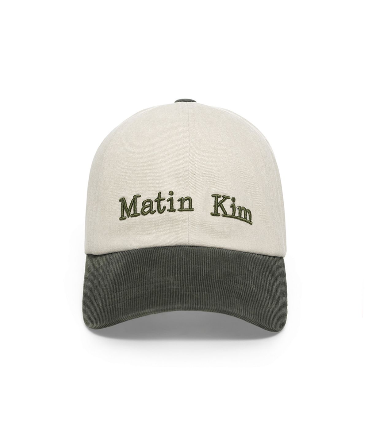 마뗑킴(MATIN KIM) MATIN CLASSIC LOGO CORDUROY BRIM BALL CAP IN CREAM