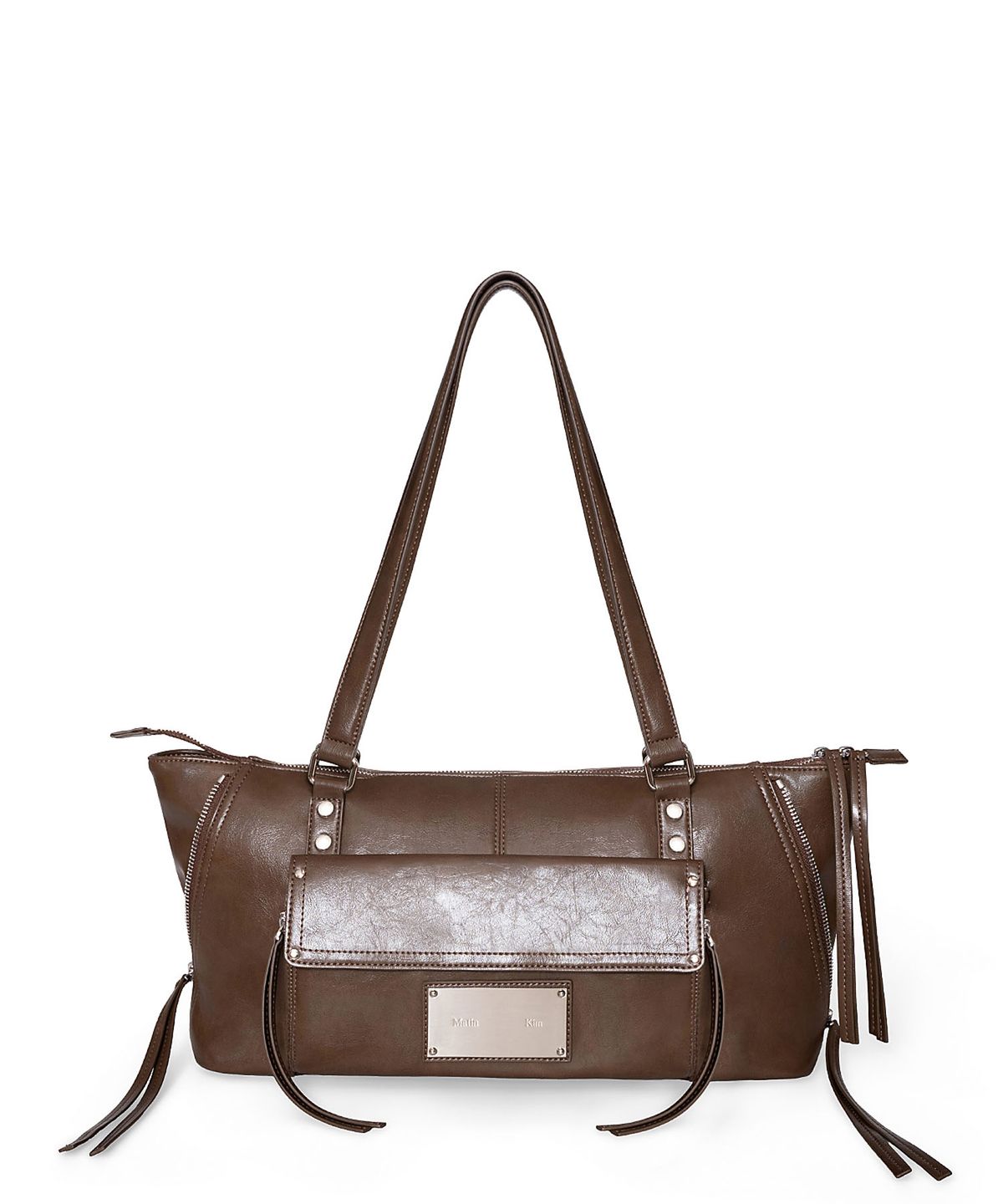 마뗑킴(MATIN KIM) FLAP POCKET SHOULDER BAG IN BROWN