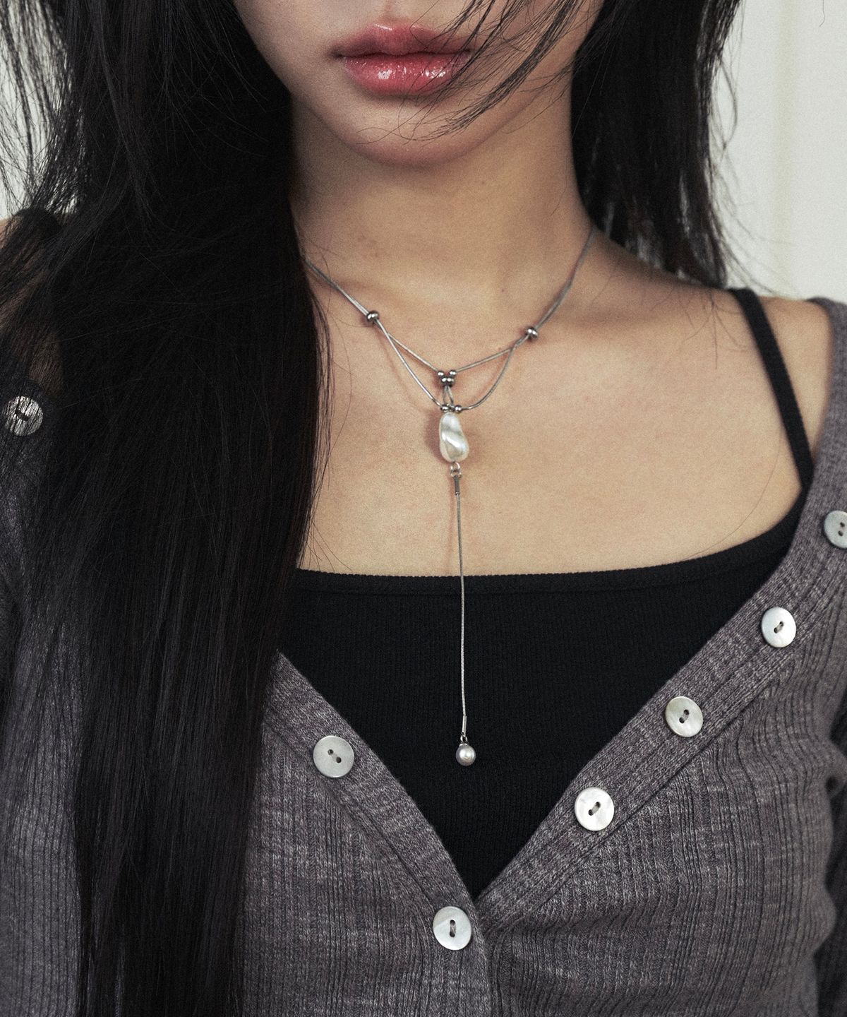 뉴얼린(NEWALRIN) Pearl Double-Strand Necklace