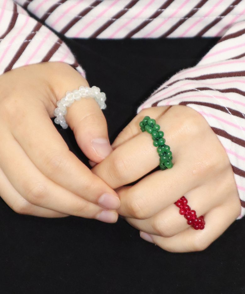 gemstone bubble ring (4color)