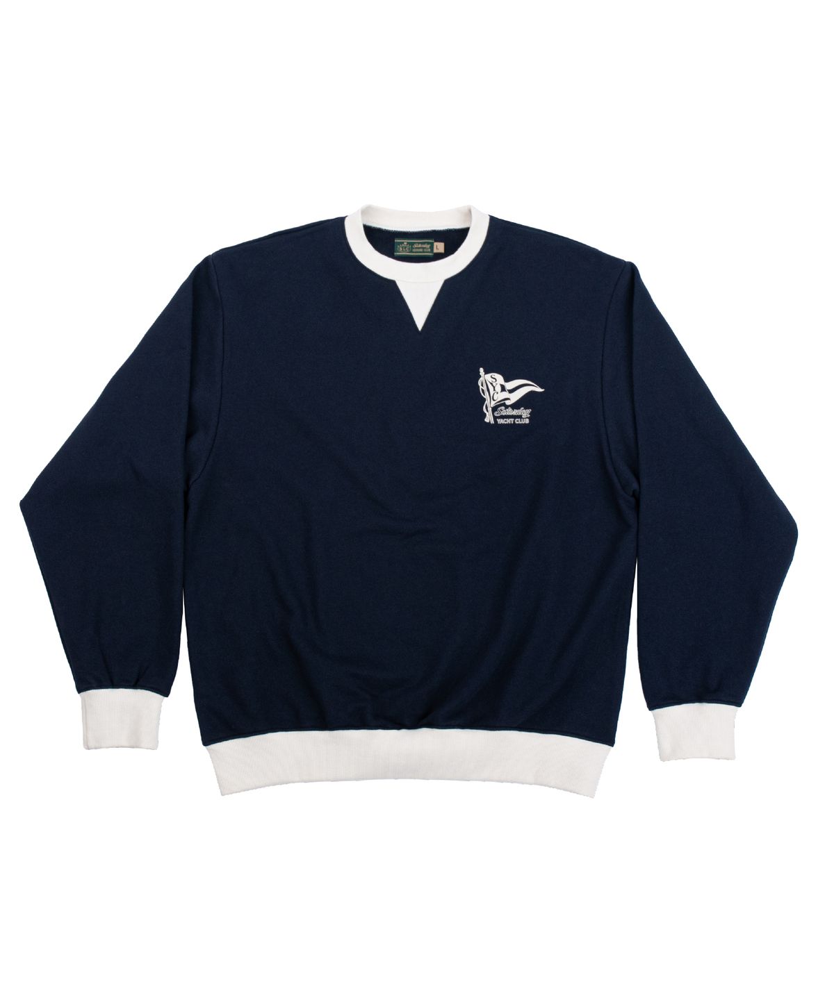 세러데이 레저 클럽(SATURDAY LEISURE CLUB) Saturday Yacht Club Logo Leisure Sweatshirt(Unisex) - Dark Navy & Ivory