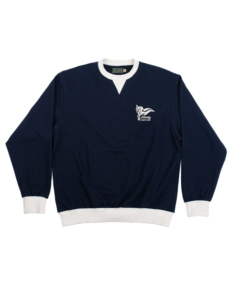 Saturday Yacht Club Logo Leisure Sweatshirt(Unisex) - Dark Navy & Ivory