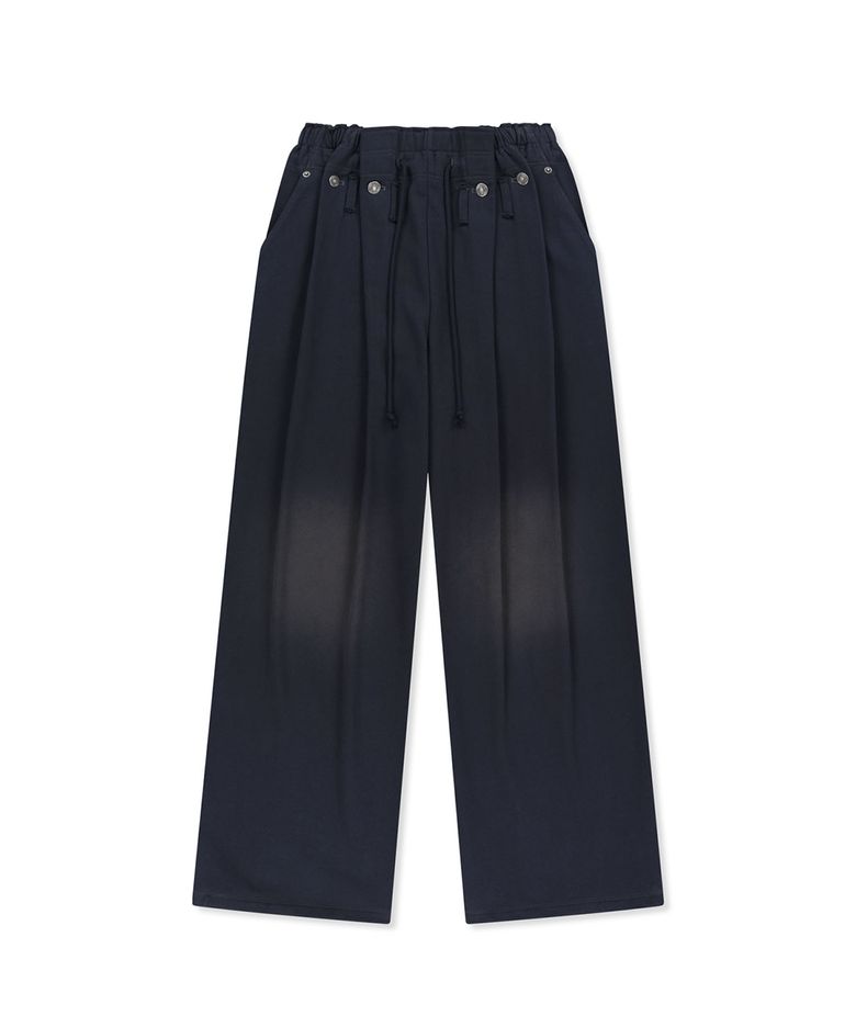 SNAP TUCK WASHED SWEATPANTS IN NAVY