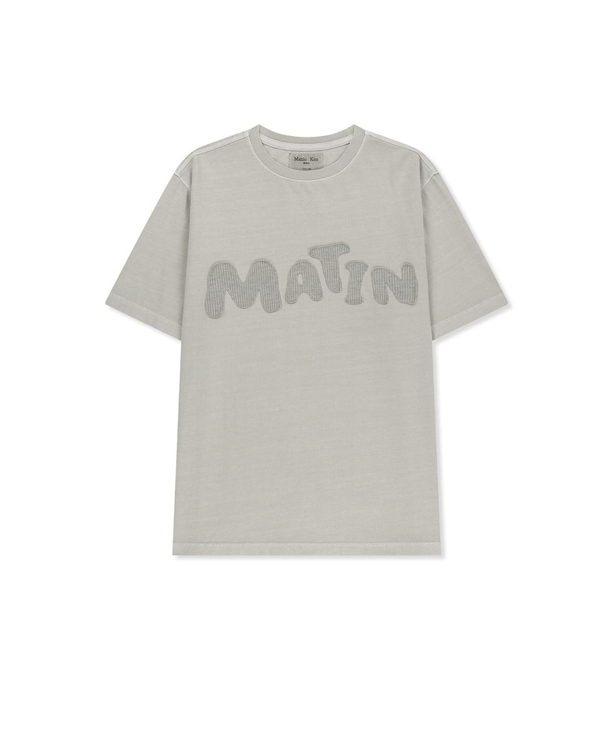마뗑킴(MATIN KIM) WAFFLE APPLIQUE LOGO TOP IN LIGHT BEIGE